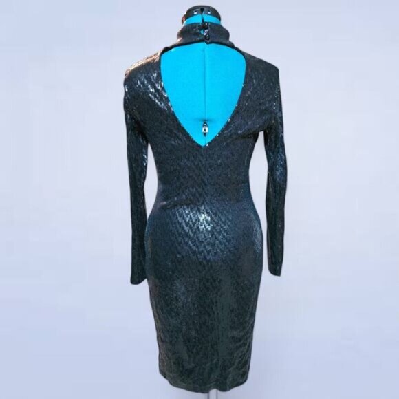 Rinascimento Black Sequin Dress - Size Large - Picture 4 of 9